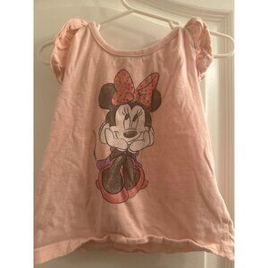 Disney Junior Minnie Mouse Pink Toddler Shirt 2T 100% Cotton Made In India